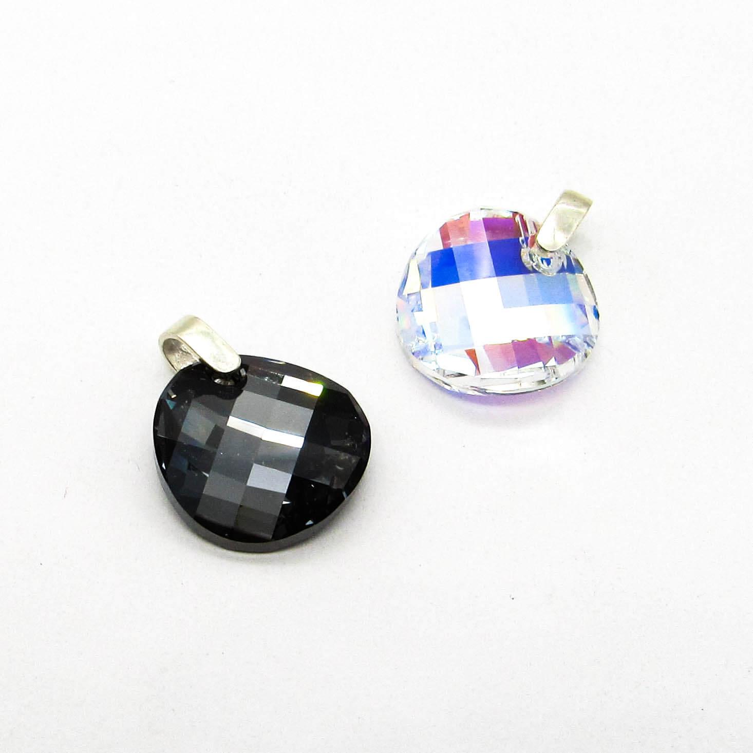 DIJE CRISTAL TORZADO 18MM /PLATA